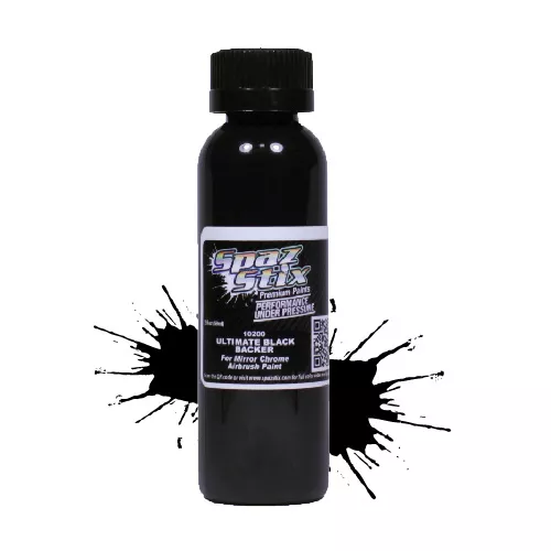 Ultimate Black Backer for Mirror Chrome, Airbrush Ready Paint, 2oz Bottle