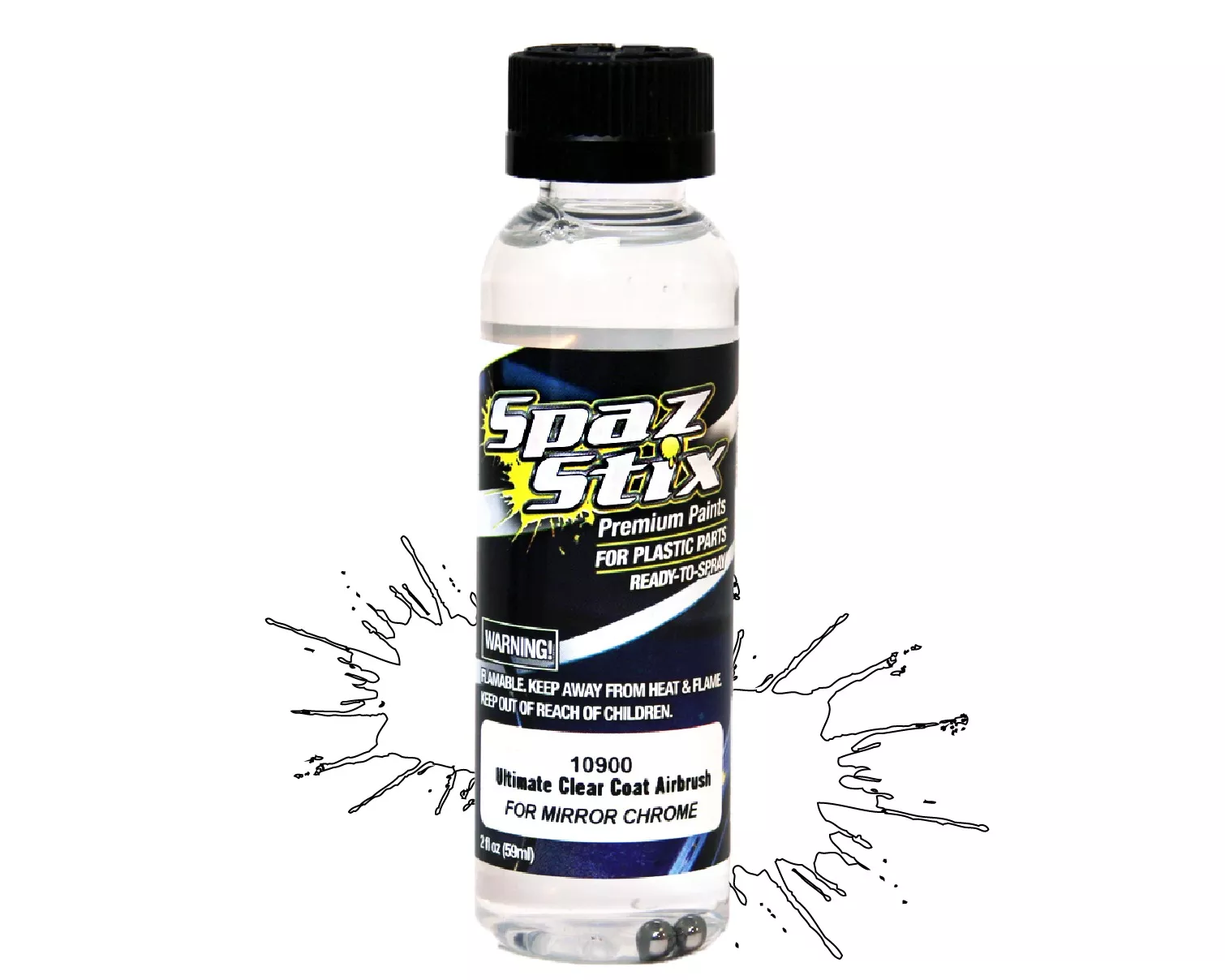 Ultimate Clear Coat for Mirror Chrome, Airbrush Ready Paint, 2oz Bottle