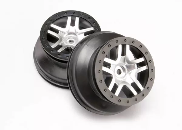 Wheels, SCT Split-Spoke, Chrome, Beadlock Style, Dual Profile (2.2" Outer, 3.0" Inner) (4WD Front/Rear, 2WD Rear) (2)