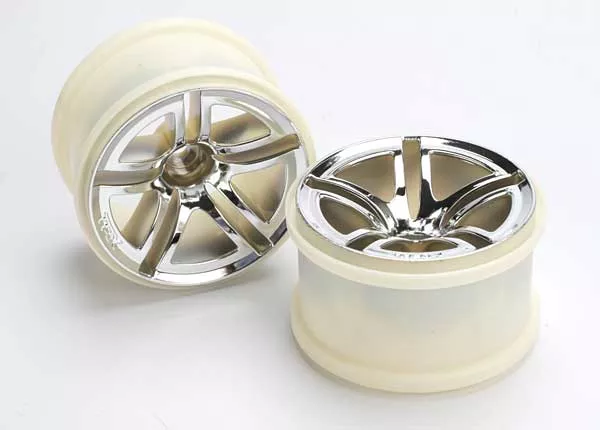 Wheels, Twin-Spoke 2.8″ (Chrome) (Nitro Rear/ Electric Front) (2)