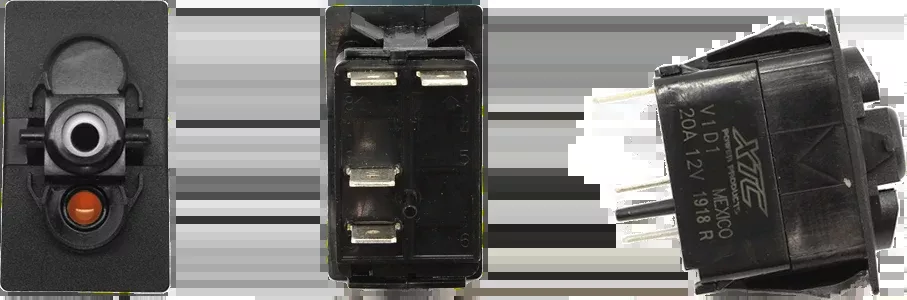 XTC POWER PRODUCTS Dash Switch Body Momentary Amber Bottom-630-1007