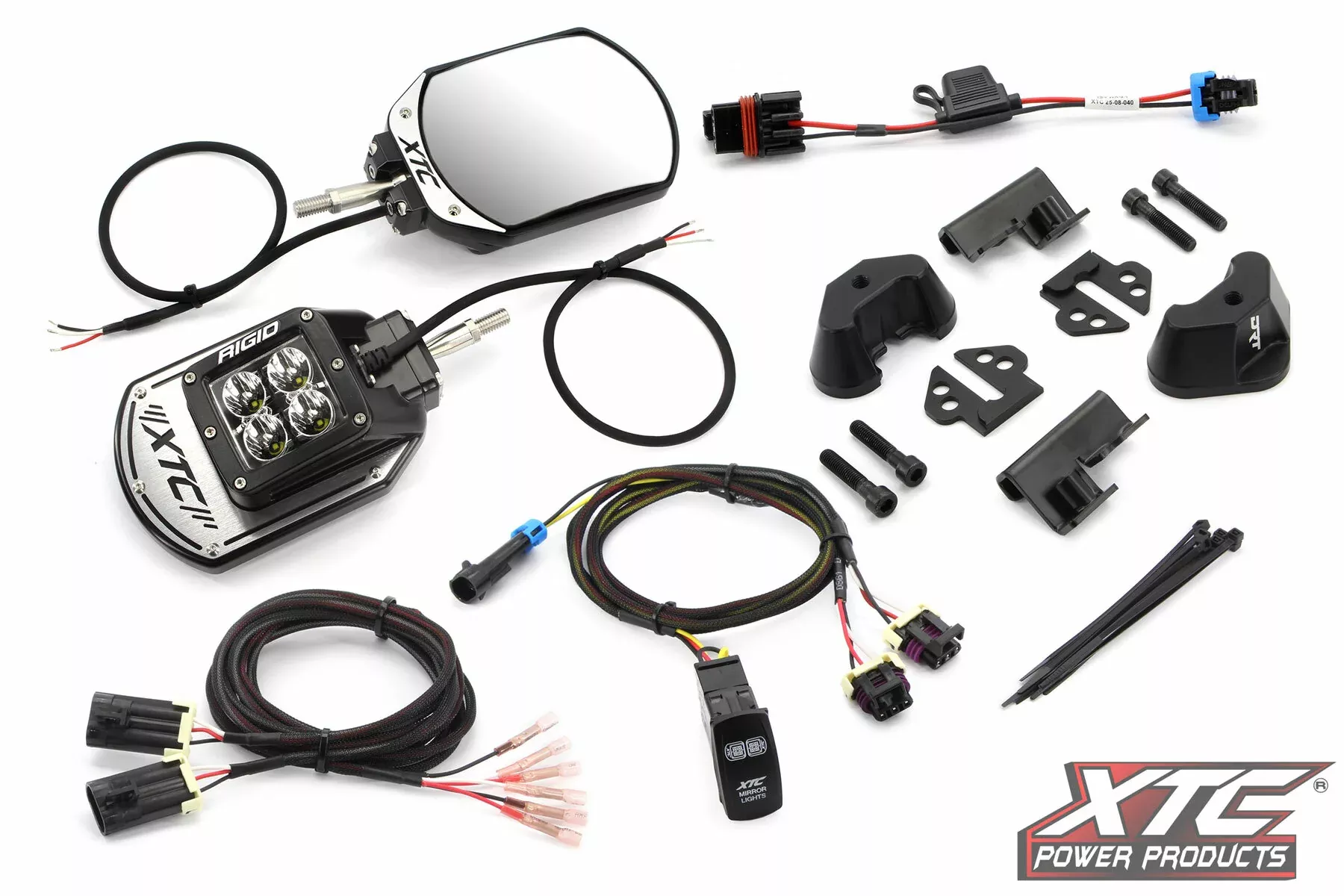 XTC POWER PRODUCTS Side View Mirror Kit Six12 Lit Pol-630-1361