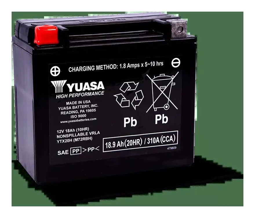 Yuasa YTX20H Factory Activated AGM Battery For Harley