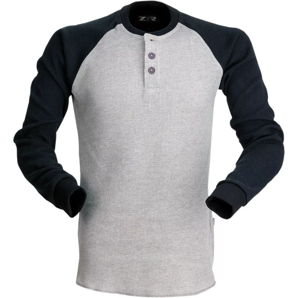 Z1R Waffle Long-Sleeve Knit Shirt Gray